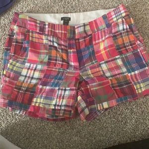 J CREW Women’s plaid 4inch shorts